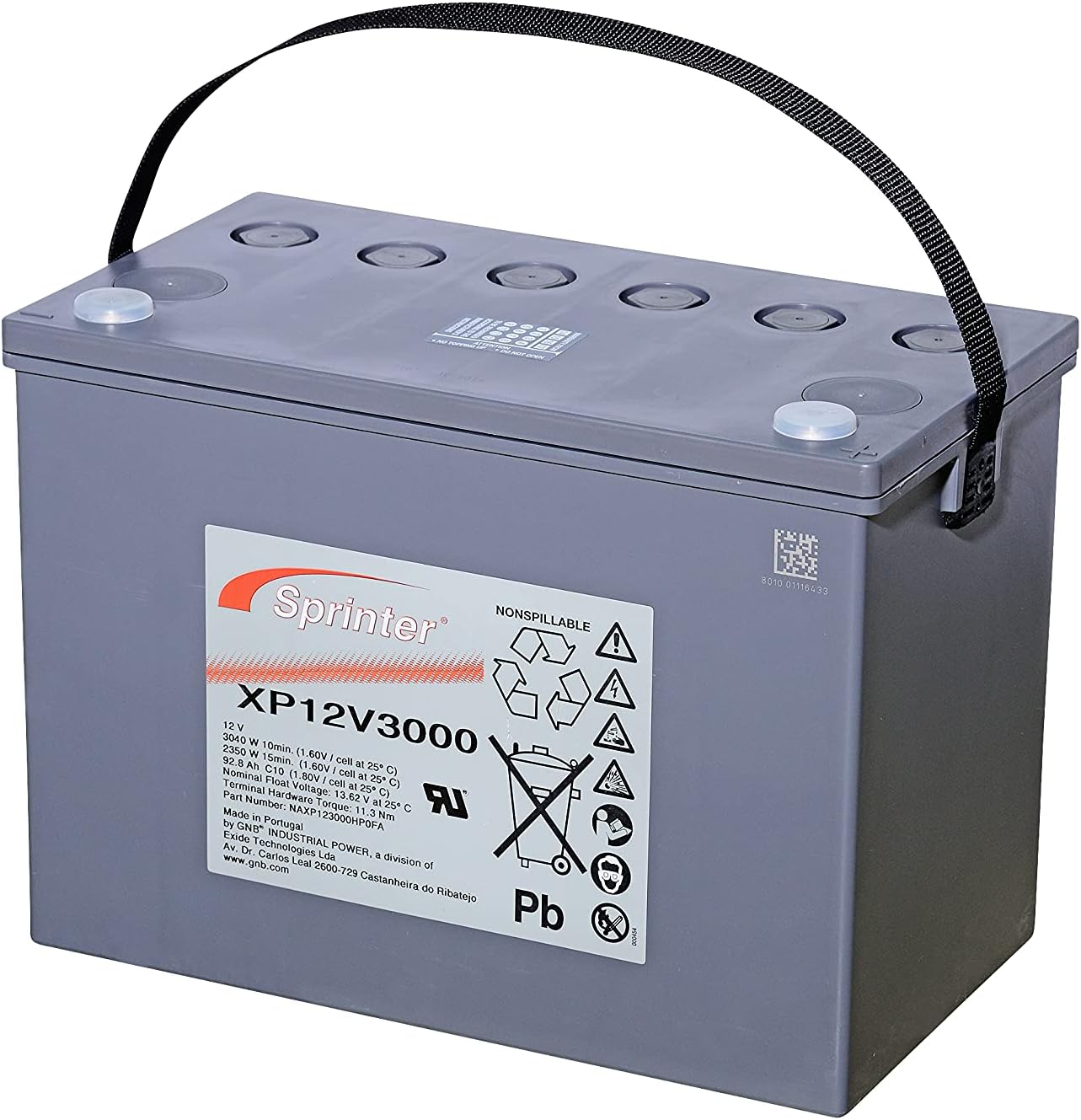 Exide GNB Sprinter XP12V3000-12V 92.8Ah VRLA Battery - UPS Battery