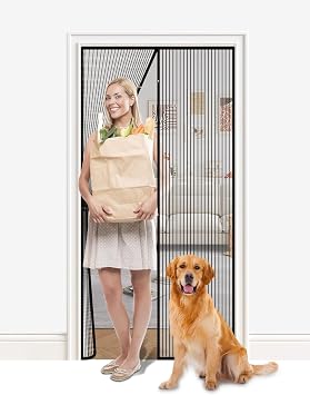 Magnetic Screen Door, Magnetic Closure, Retractable for Single Doorway,Screen Size 38x 83 Inch, Fit Door Size 36x 82 Inch, Pet and Kid Friendly,Keeps Bugs Out Let Breeze in