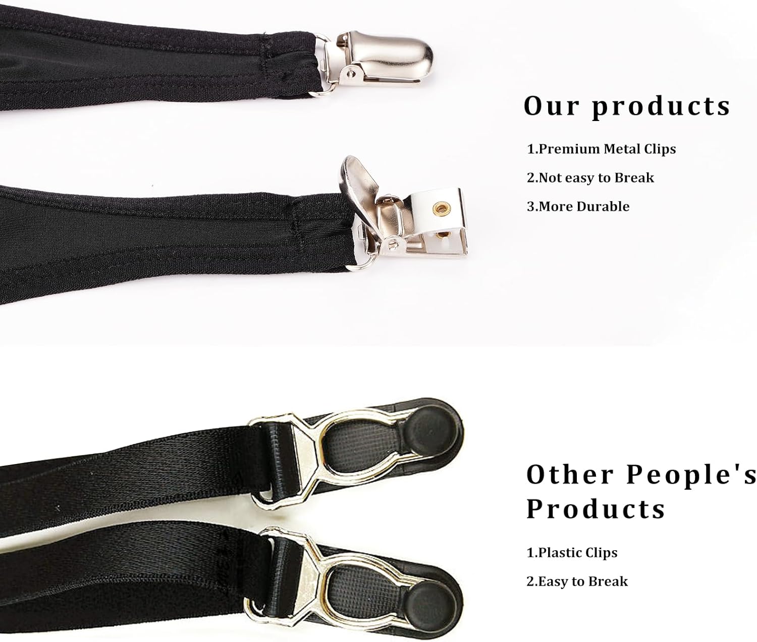 Garter Belt Plus Size High Waist Garter Belts with 4 Vintage Metal Clips for Stockings Womens Lingerie - Image 4