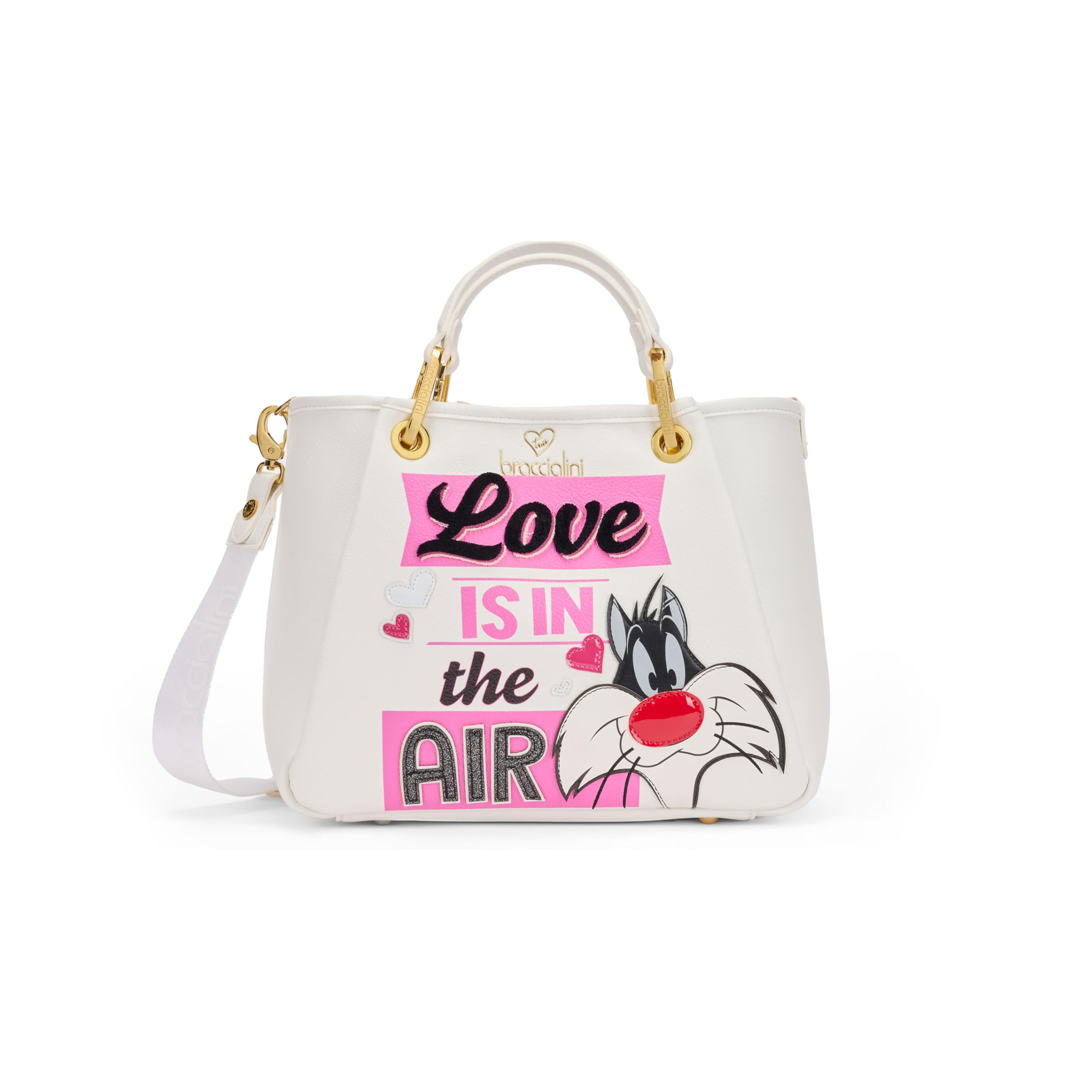Braccialini Borsa a Mano Donna Amy Looney Tunes Stampa Silvestro