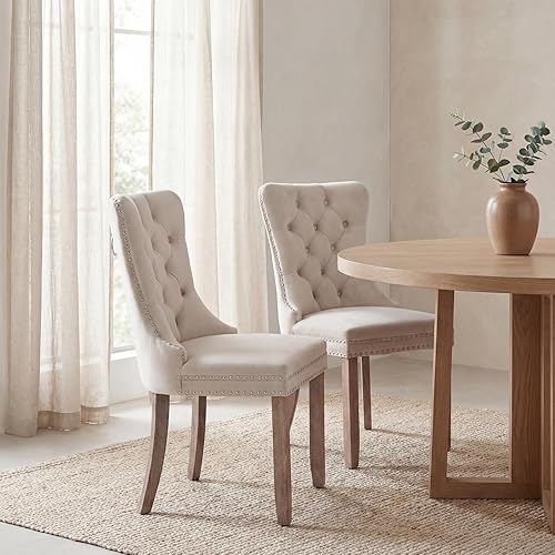 Miniatura 49 de Sillas de Comedor Juego de 4 sillas de comedor de terciopelo azul claro, Silla tapizada de tela para cocina y comedor, sillas de comedor modernas de