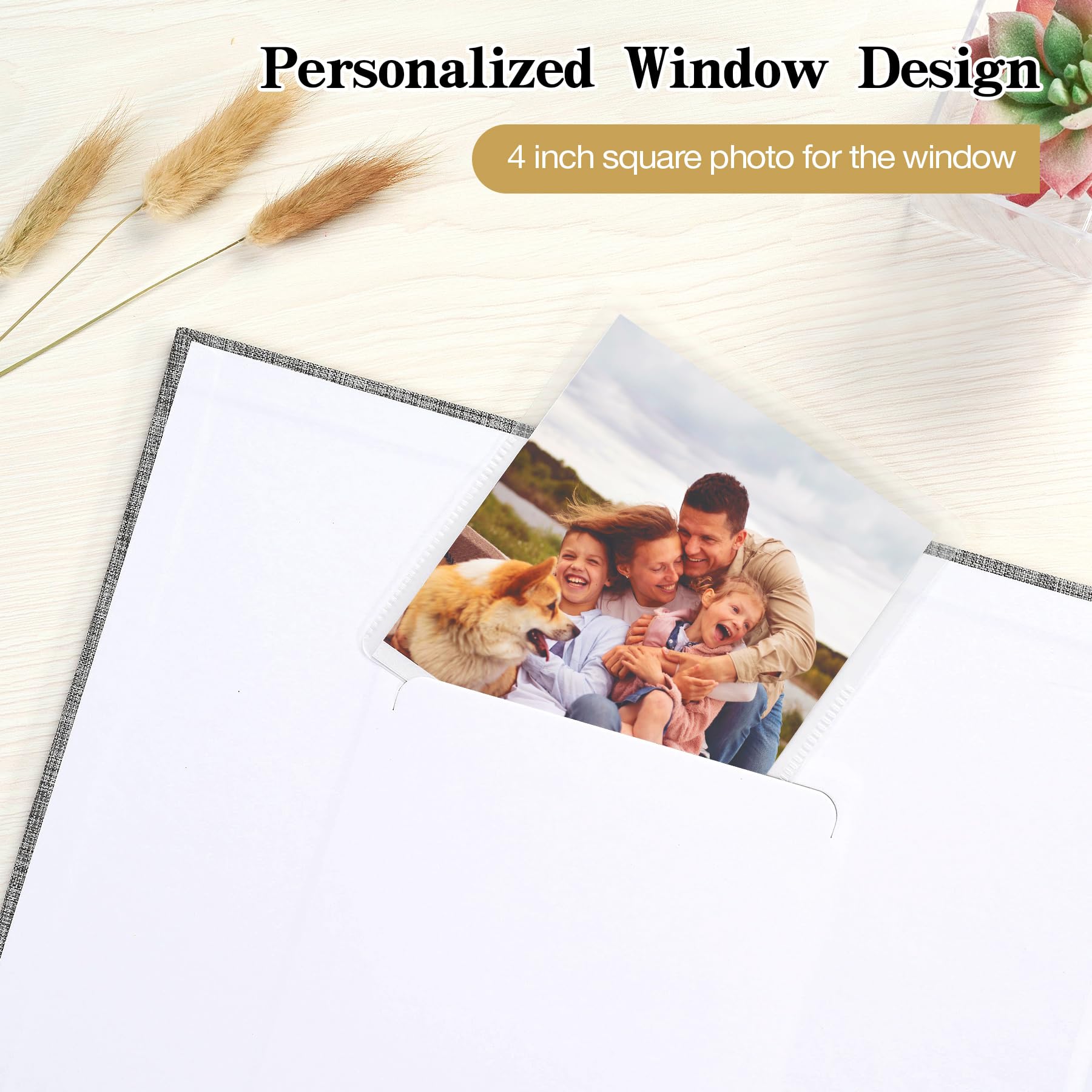 Mublalbum Álbum de fotos de bricolaje de 30 x 30 cm con 20 fundas de plástico, 40 páginas funda de lino, carpeta de 3 anillos para boda, bebé, familia y proyectos de bricolaje (verde oscuro)