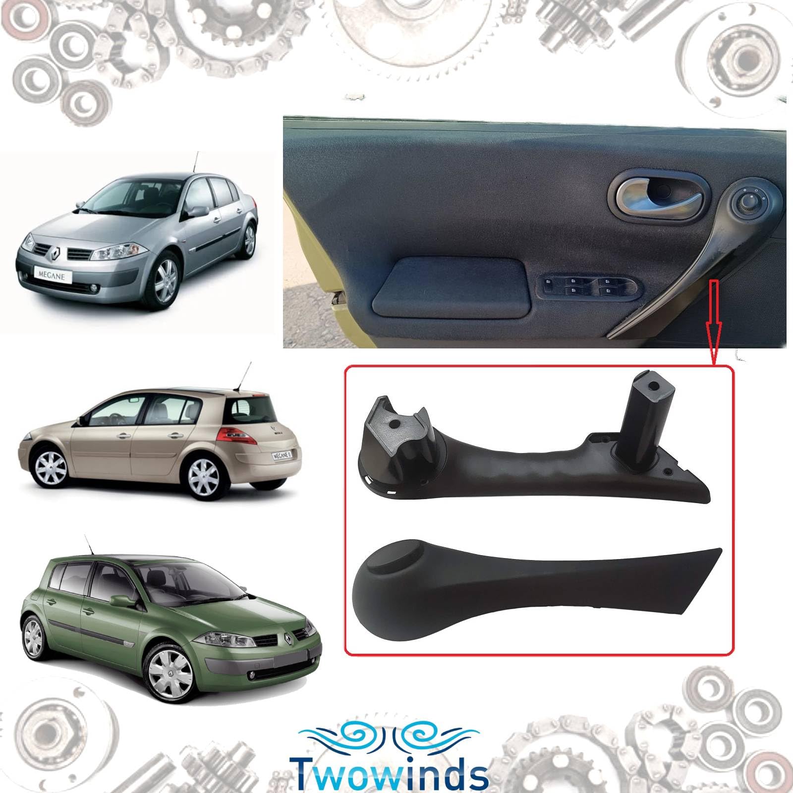 Twowinds Tirador Interior 7701475316 Compatible con Renault Mégane 2