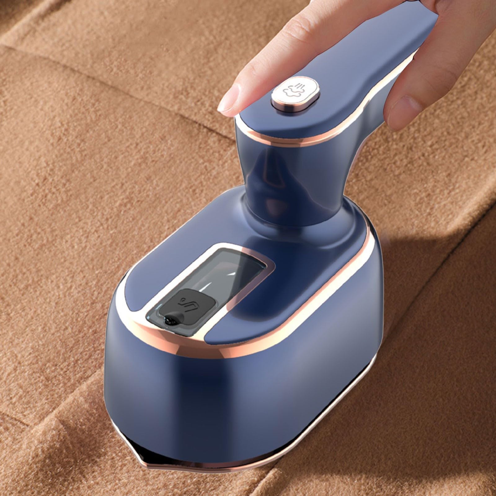 Mini plancha de viaje a vapor, plancha de mano portátil, plancha de vapor de mano plegada de tamaño pequeño, para camisa, recámara, viajes, vapores (azul)