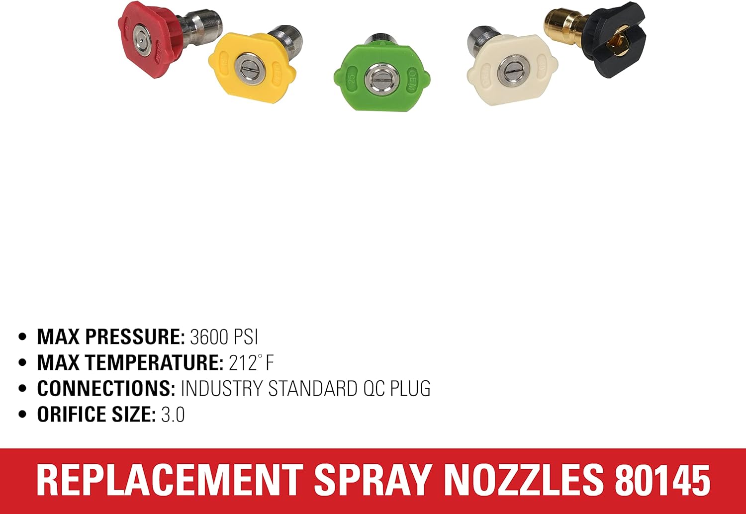 80149 Universal 16-Inch Pressure Washer Wand + 80145 3600 PSI Universal Pressure Washer Nozzles, 1/4-Inch Quick Connect