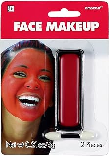 Amscan Red Face Makeup - 0.21 oz (Pack of 1) - Suitable for Parties & Performances