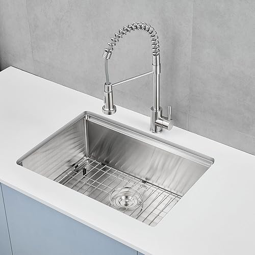 Miniatura 8 de MENATT Fregadero de cocina con estación de trabajo de montaje inferior de 25 pulgadas, fregadero de cocina hecho a mano de acero inoxidable de 25 x