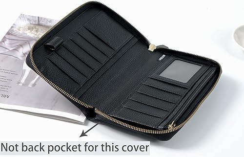 Miniatura 6 de Moterm Funda de piel con cremallera para semanas, se adapta a planificadores Hobonichi para semanas, semanas, mega cuadernos (color negro con