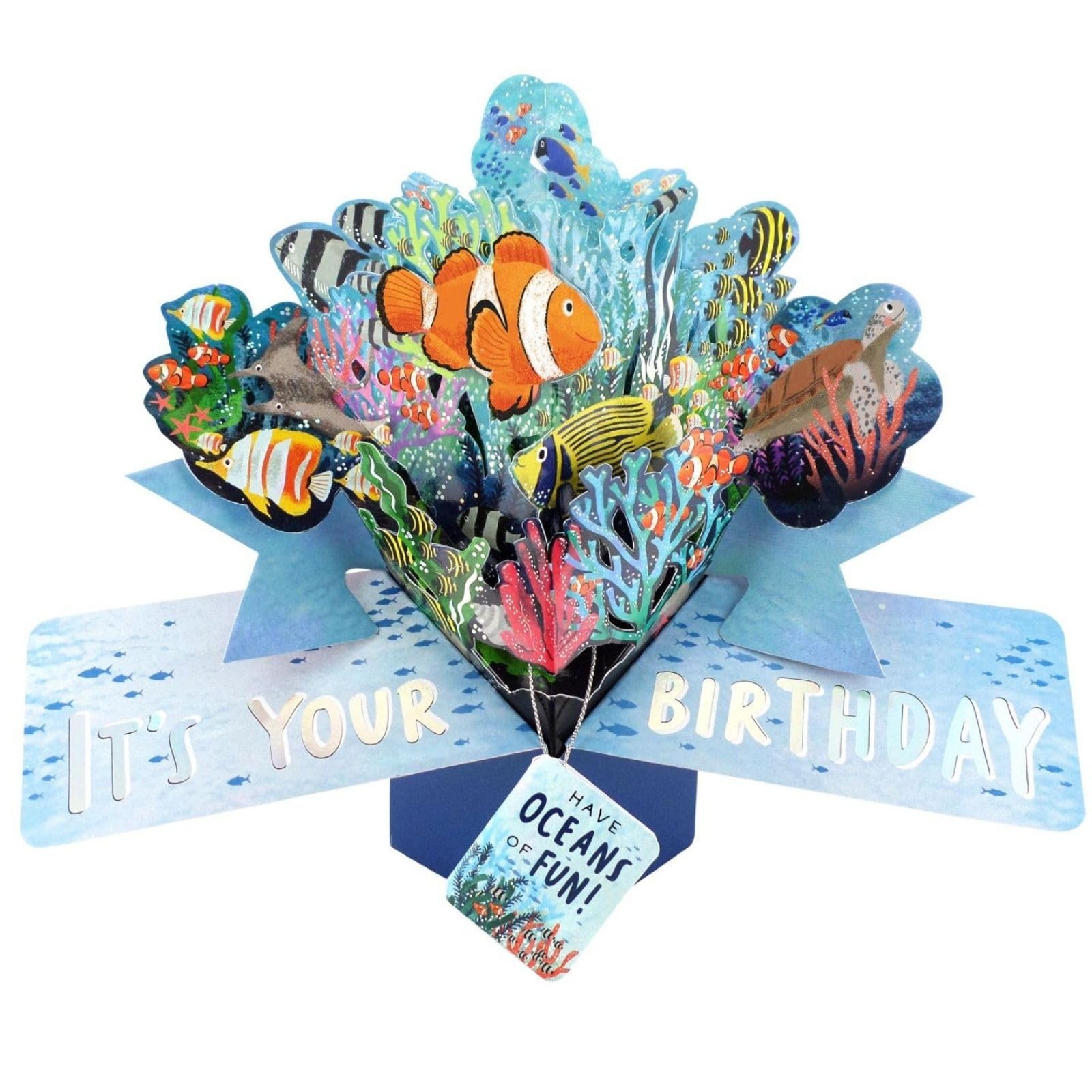 Under The Sea Pop Up Birthday Greeting Card with Fish 3D Pop-Up Cards POP221