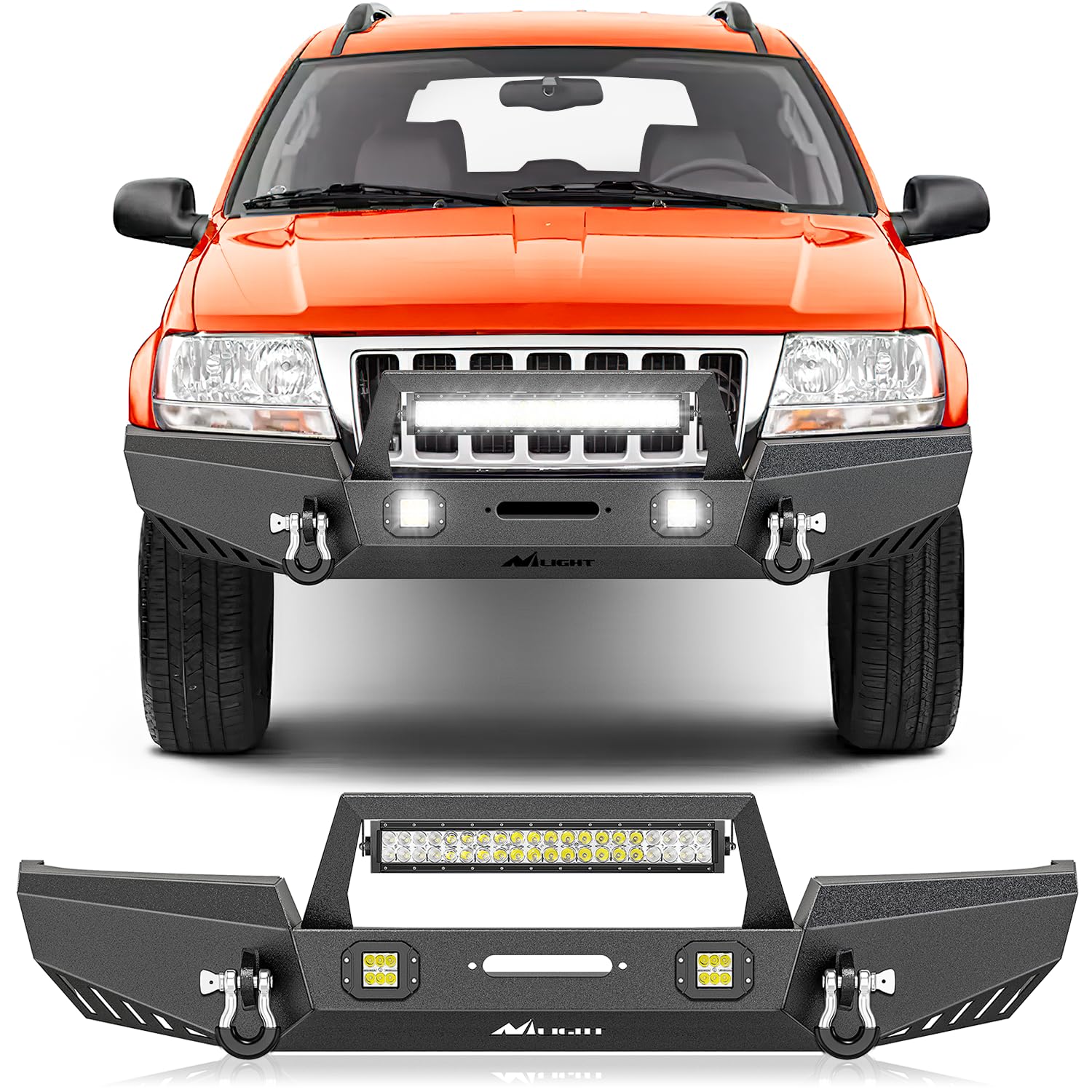 Nilight Front Winch Bumper for Jeep Grand Cherokee WJ 1999-2004