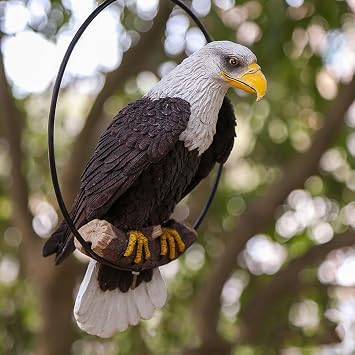 Outdoor Eagle Statue and Sculpture for Hanging on Trees, Outdoor Yard Ornament, Life-Size Eagle Garden Statue, Large Tree Art, Tree-Mounted Bird Statue for Animal Figurines Decoration. Eagle