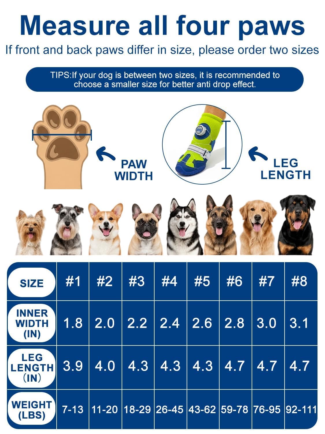 Huafly Hundeschuhe mit Zugknopf, Twist-Lock-Hundeschuhe und Pfotenschutz für kleine, mittelgroße und große Hunde, rutschfeste Sohle, atmungsaktives Netzgewebe, reflektierender Riemen für Wandern