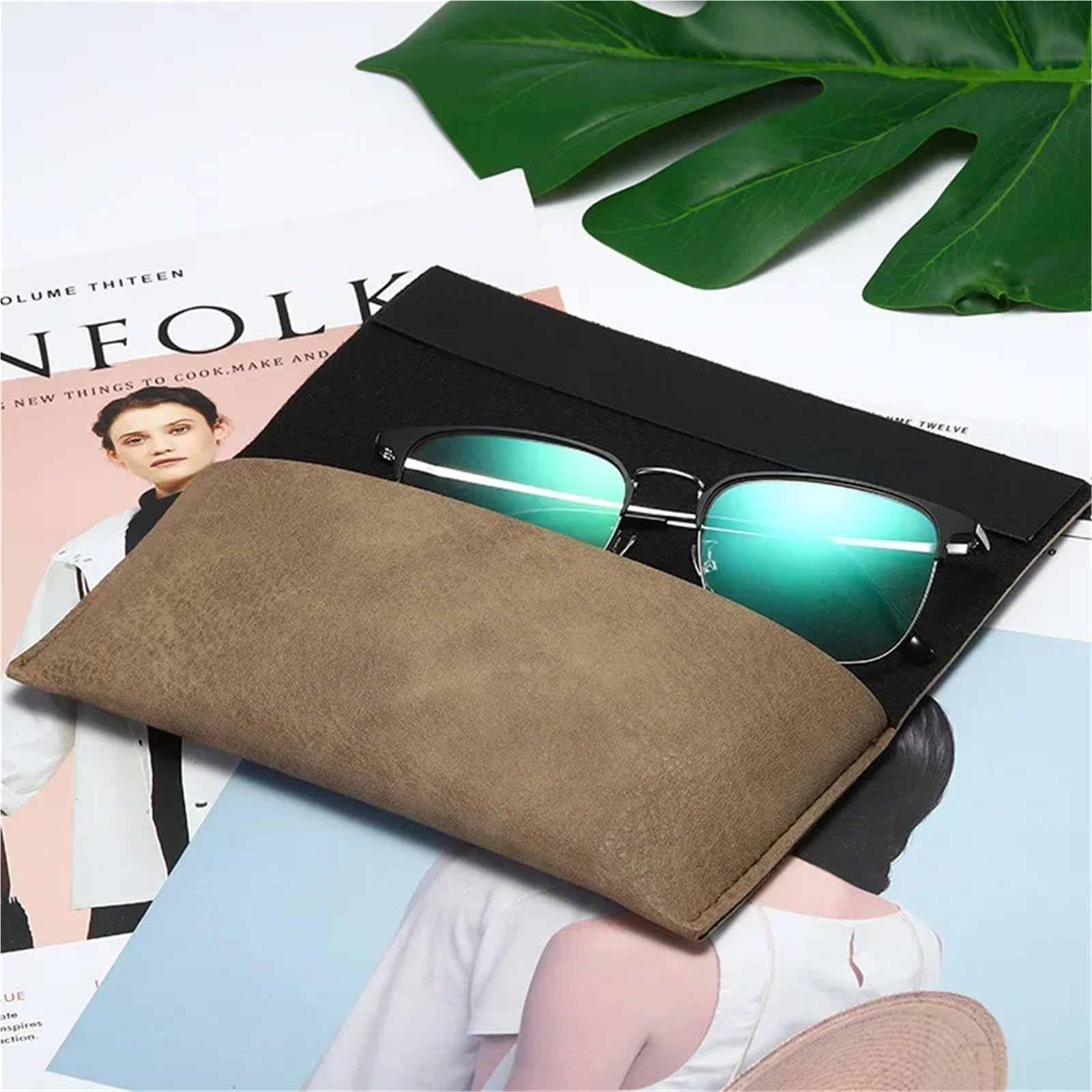 Sonnenbrillen Etui Tragbares Sonnenbrillenetui, Unisex, schlichtes modisches Brillenetui, handgefertigt for Damen und Herren