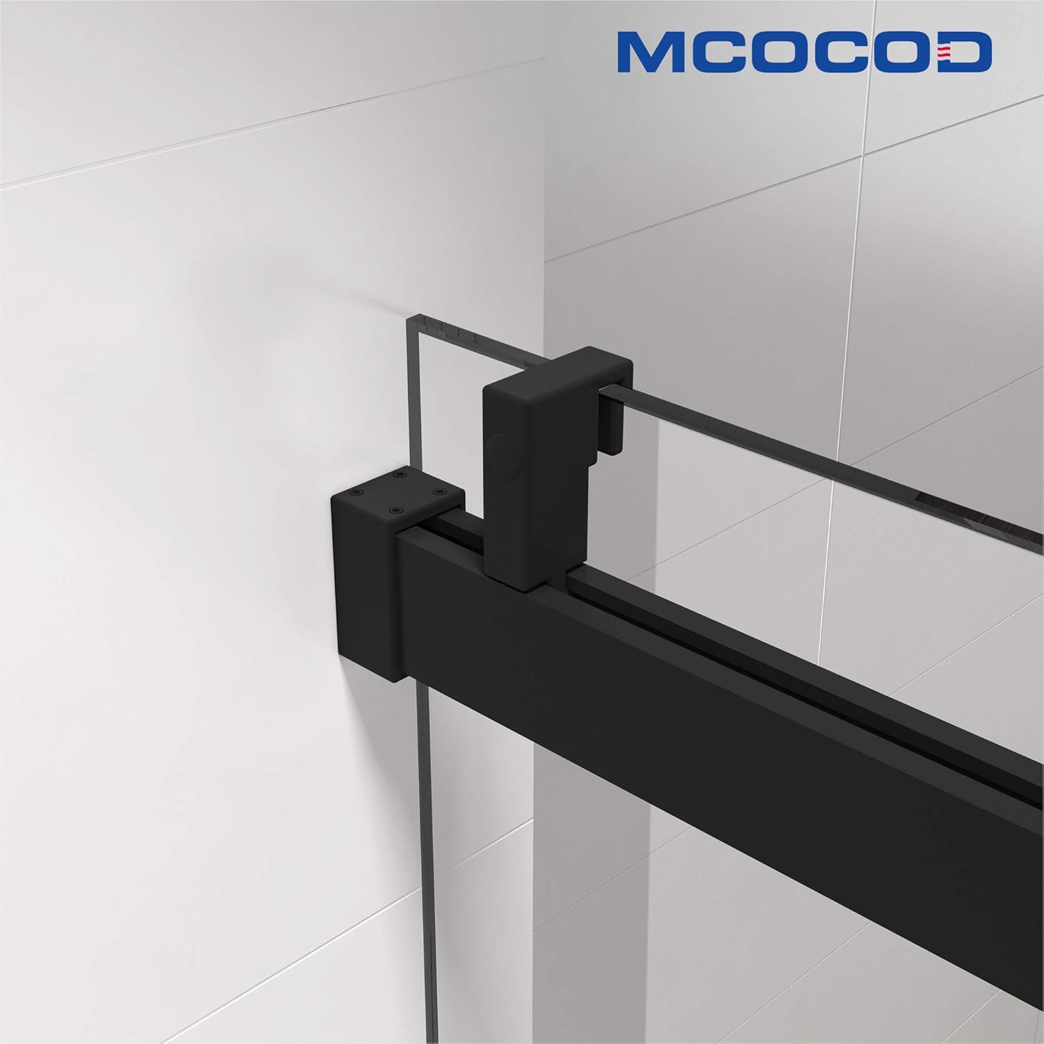 Gеt Chеар Prісе MCOCOD Frameless Sliding Shower Door with Soft-closing System, 56-60“W x 76H, 3/8 (10 mm) Clear Tempered Glass, SS08, Matte Black
