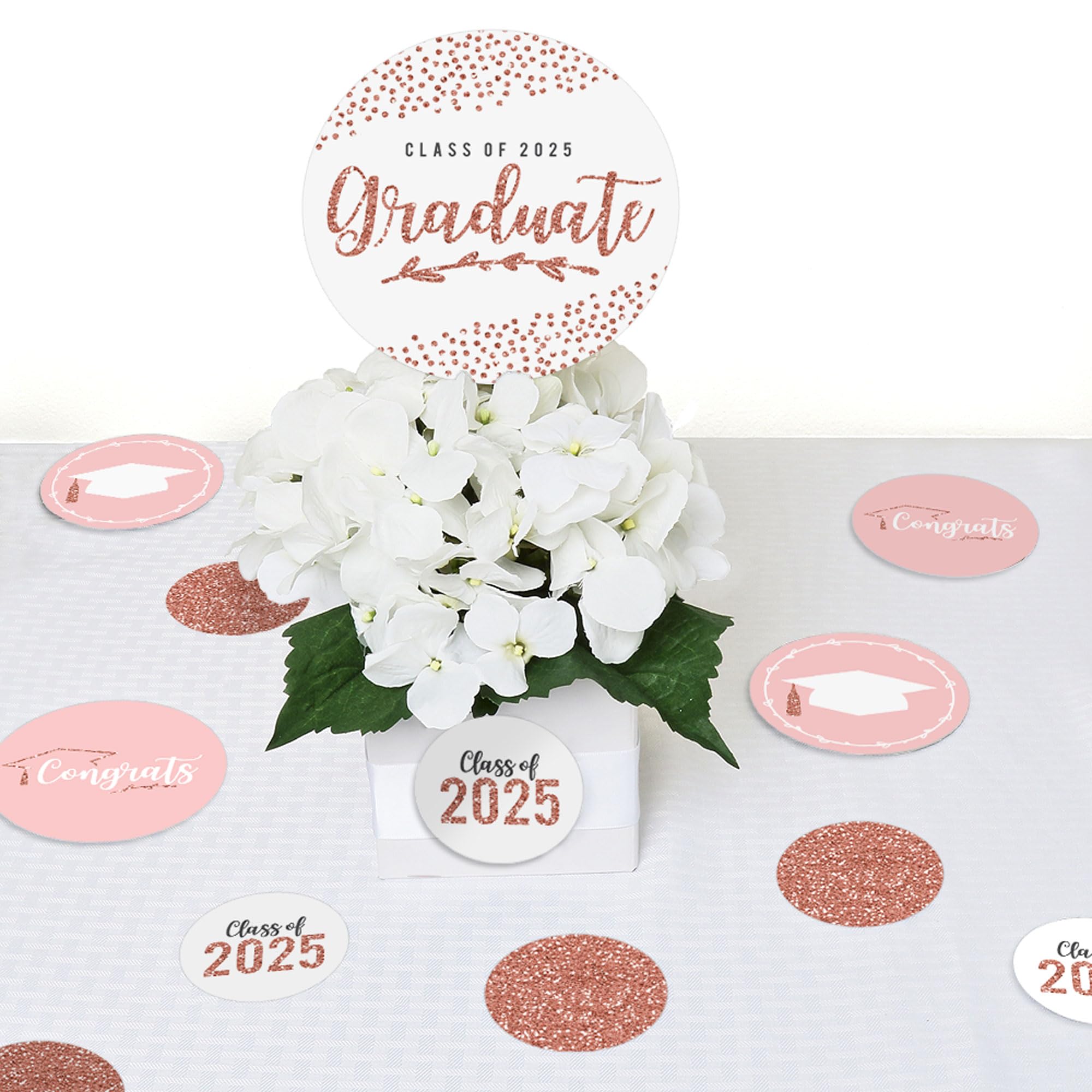 Graduation Vase Fillers Konsait 2025 Rose Gold Graduation Confetti ...