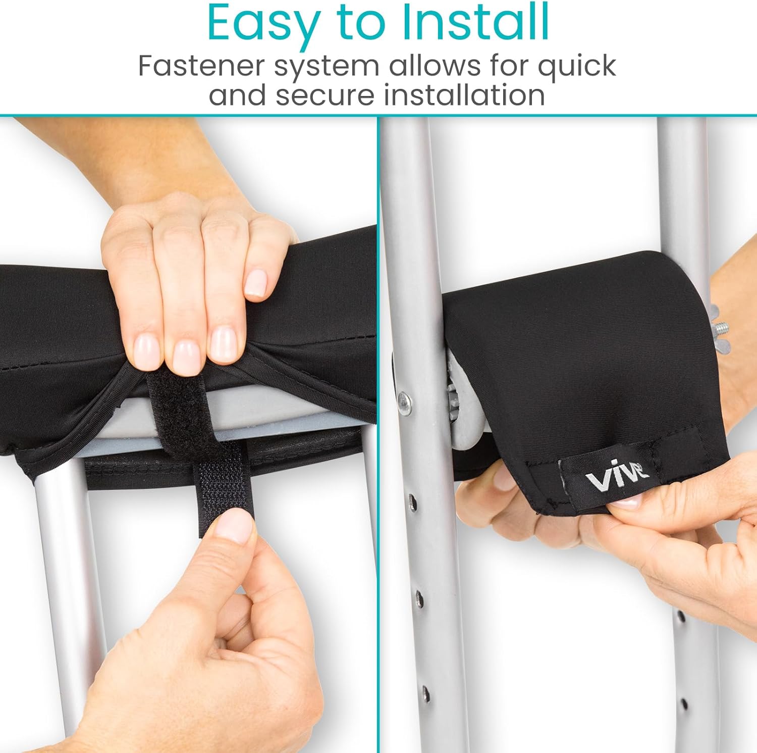 Vive Premium Crutch Pads & Hand Grips - Comfortable, Breathable, Machine Washable Padding - Moisture Wicking & Odor Reducing Pillow Accessory Covers for Adult & Youth Walking Crutches