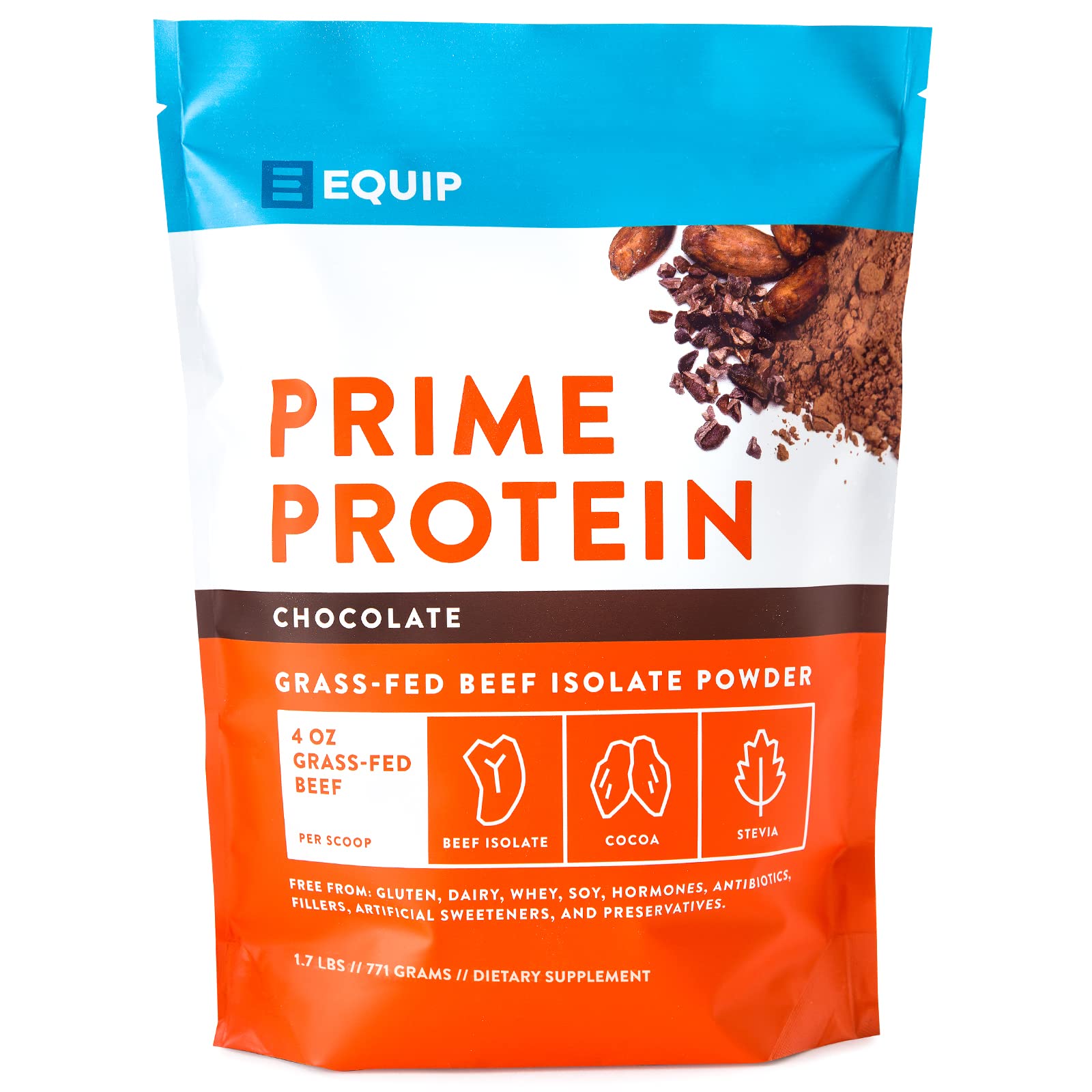 Equip Foods Prime Protein - Grass-Fed Isolate Beef Protein Powder - Paleo and Gluten Free Protein Po