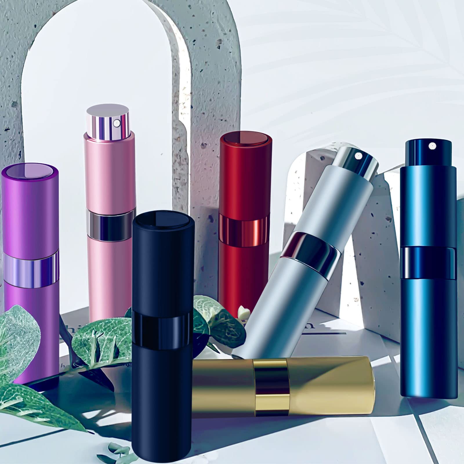 14 bottiglie di profumo atomizzatore portatile da 8 ml, mini bottiglia vuota ricaricabile per colonia, spruzzatore liquido per profumo da viaggio (colori di miscelazione)