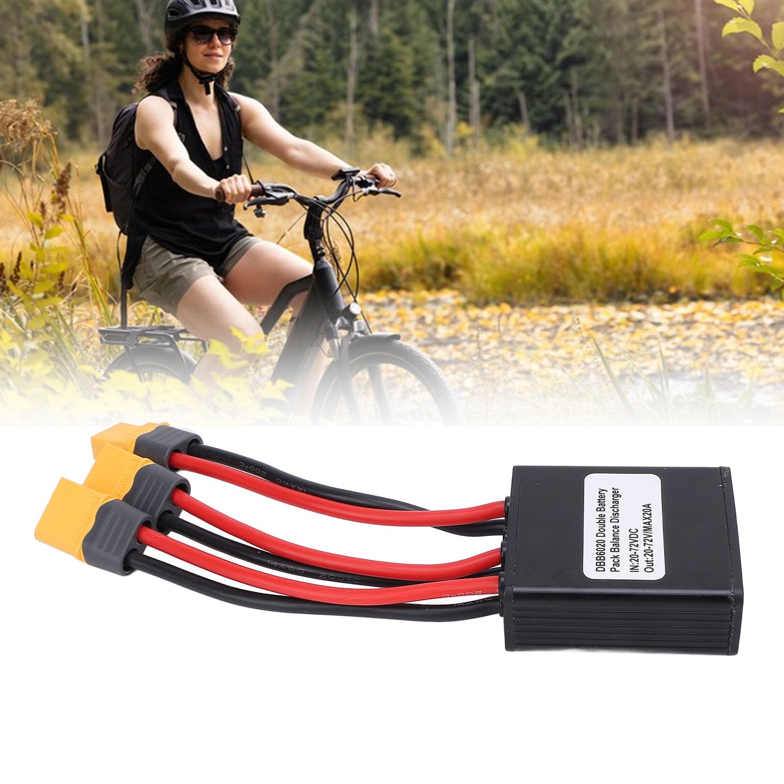 Convertidor de Descarga de Batería Doble, Conector de Batería Doble 24-72V, Equilibrador de Interruptor de Batería Doble 20/40A, Módulo Paralelo de Batería para Motor 750w 1000w