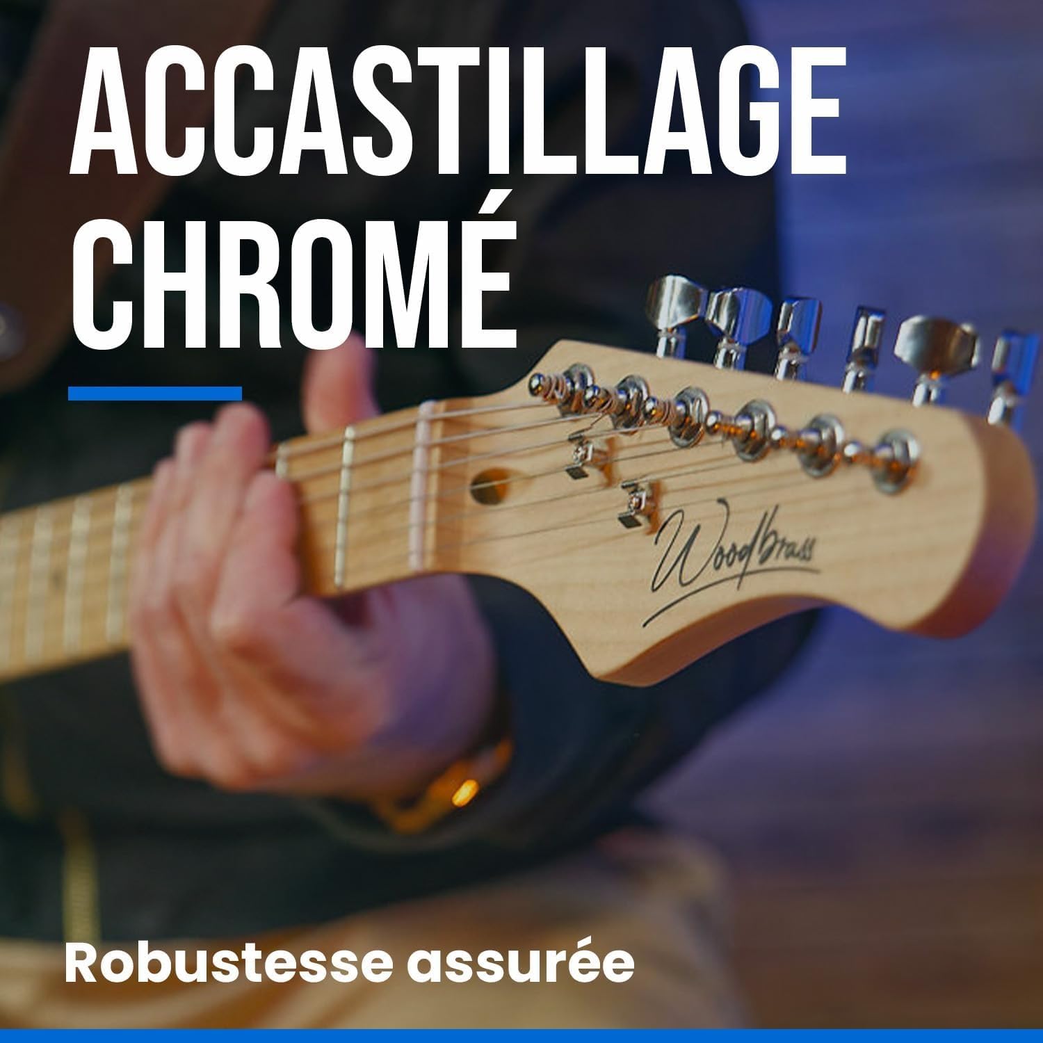 Woodbrass ST100 Sunburst - Chitarra elettrica multiuso ideale per principianti, corpo forma ST tiglio, stile rock, pop, funk, country, hard, metal