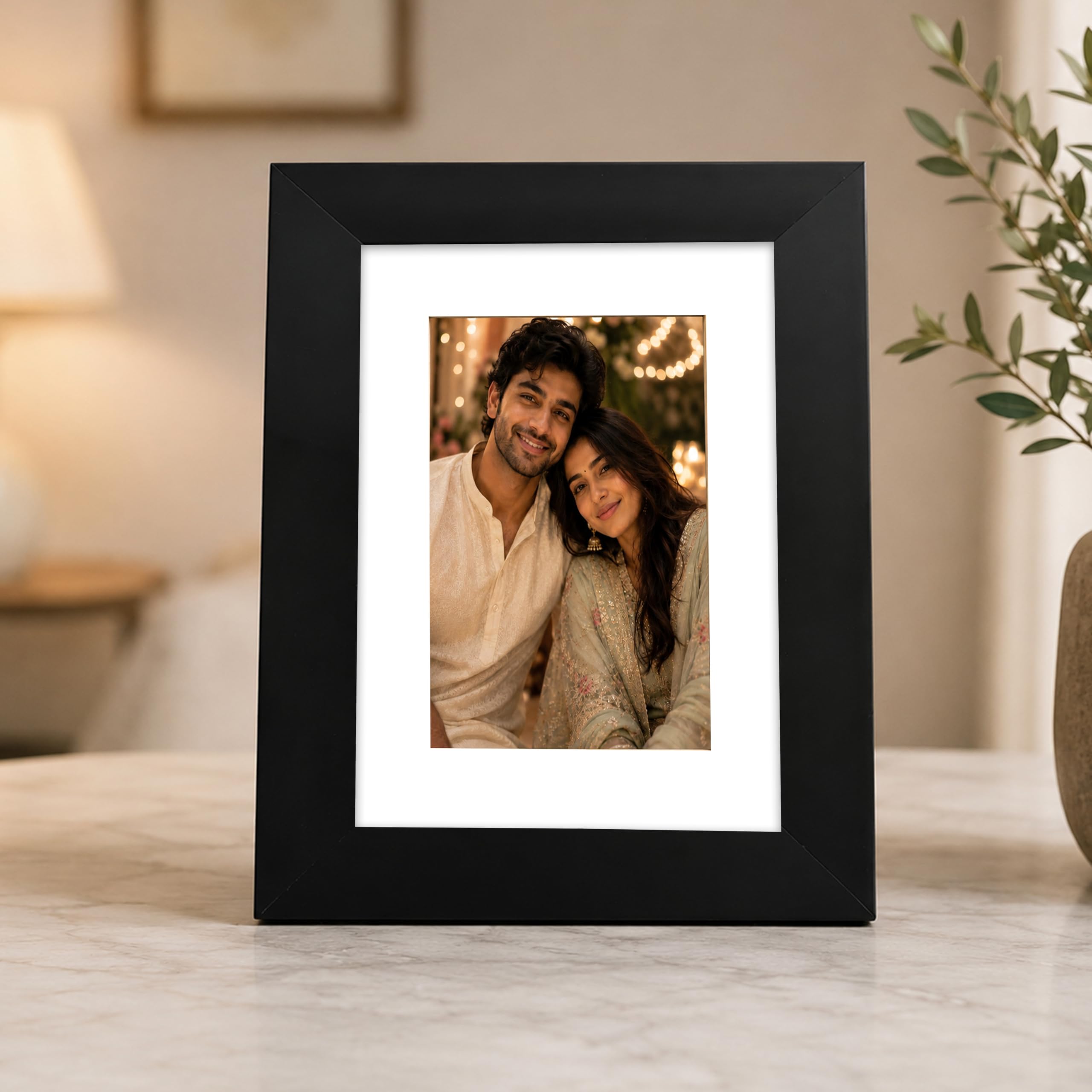 Art Street Synthetic Table/Wall Photo Frame for Home and Office decoration (6x8 Inch, Black)