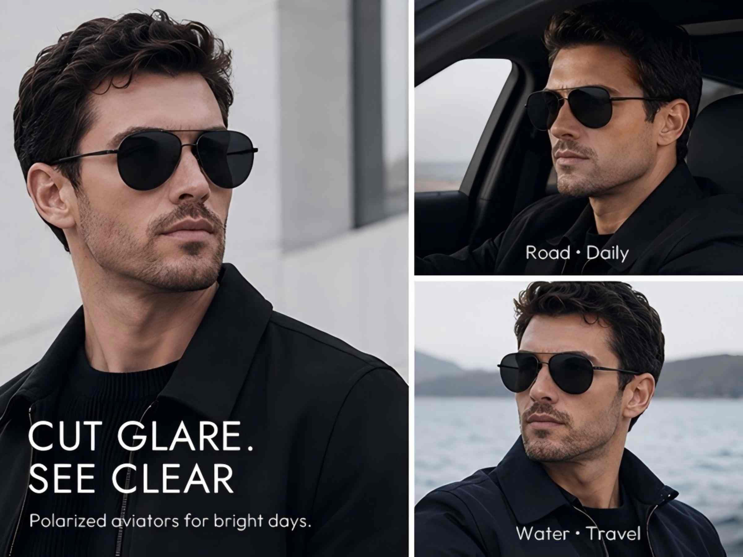 Eiuizah Occhiali da sole polarizzati Aviator per uomo, occhiali da sole con protezione UV per pesca e golf