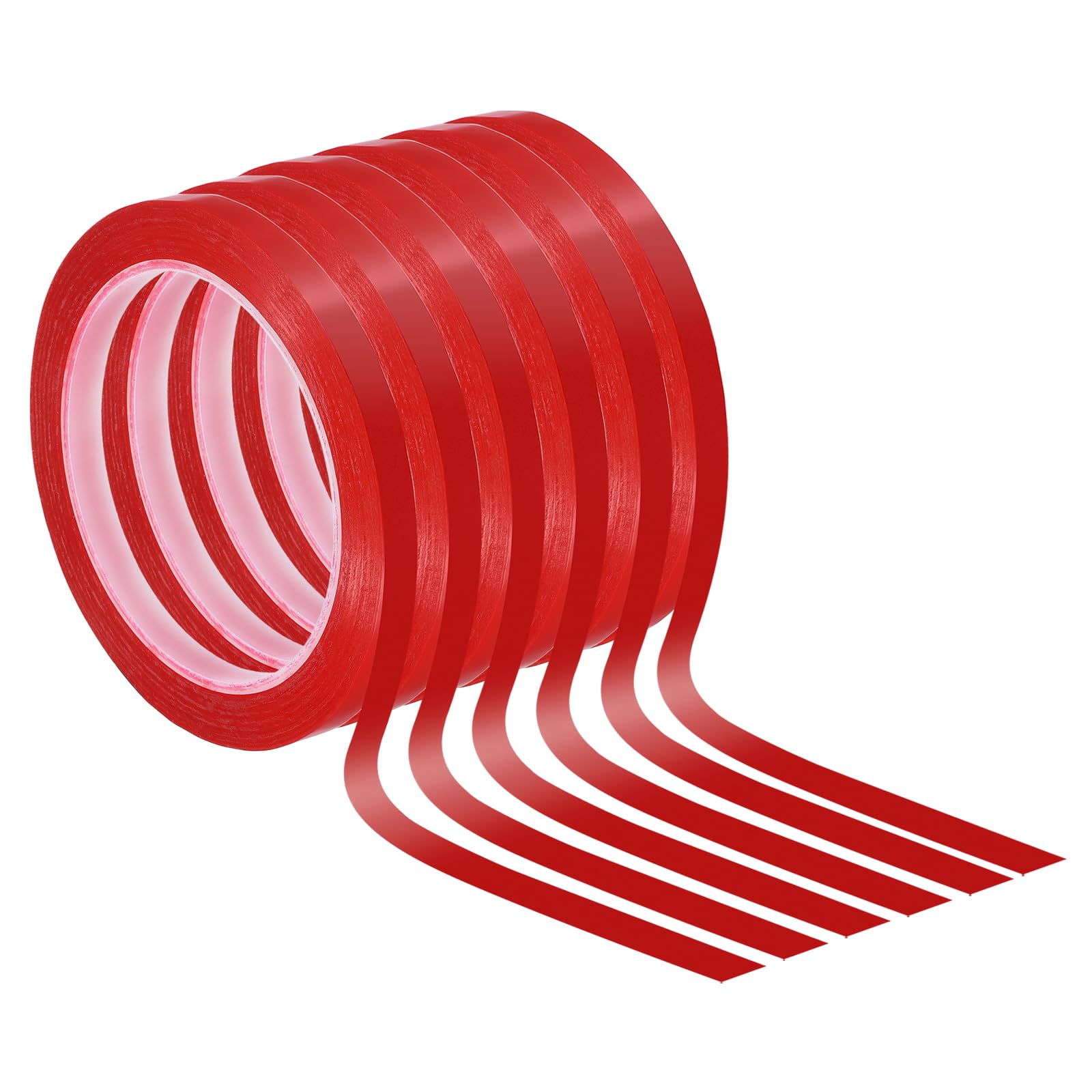 PATIKIL 5/16" Whiteboard Tape, 6 Pack Thin Dry Erase Tape for Graphic Chart Marking DIY Art Red