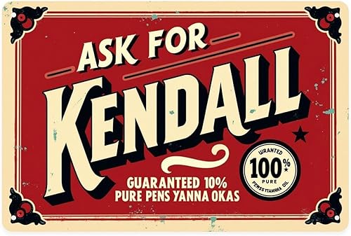 Kendall - Letrero de metal vintage con diseño de gasolina y aceite, para jardín, patio, bar, porche, hogar, dormitorio, cocina, decoración de pared,