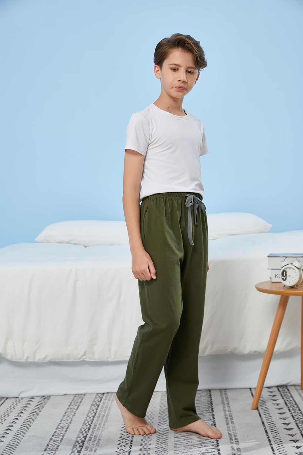 HiddenValor Boys Knit Cotton Pajama Lounge Pants with Pockets - Image 3