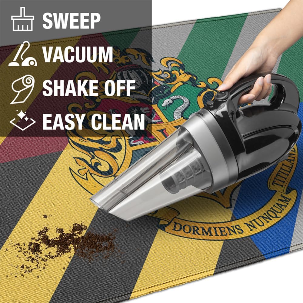 GRAPHICS & MORE Anti-Slip Indoor Doormat, 20” x 31.5” Harry Potter Hogwarts Crest and Colors, Floor Mat for Inside Entry Way/Back Door Garage Mudroom Home and Office, Low Profile