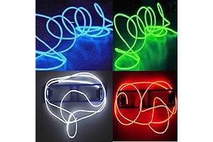4 Pack 15Ft Body Lights Electroluminescent Wire Strobing Neon Glowing