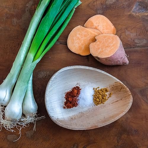 Miniatura 9 de Platos pequeños de hoja de palmera, ovalados de 6.5 pulgadas, pequeños platos similares al bambú, ecológicos, desechables, compostables y