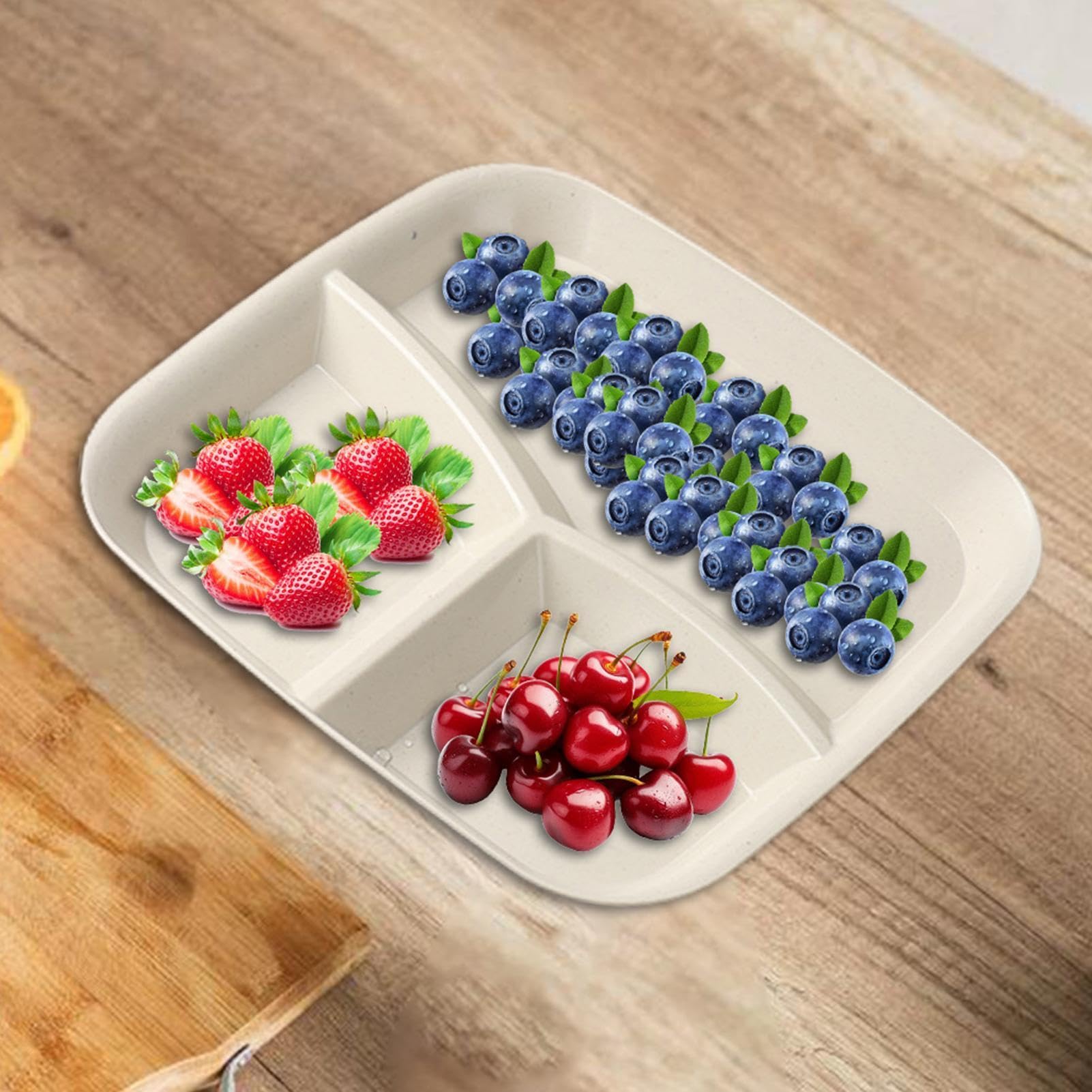 Assiettes à Divisions Plat de Service à 3 Compartiments
