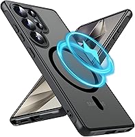 Vista 14 de Funda magnética para Samsung Galaxy S22, compatible con MagSafe, probada en caídas de grado militar, delgada, translúcida, mate, transparente, funda