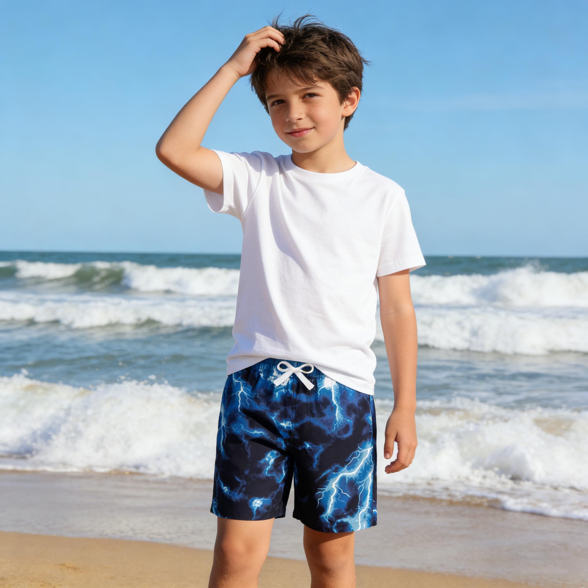 Fanient Troncos de natación Impresos en 3D para niños Ropa de Playa de Secado rápido Deportes Correr fútbol Pantalones Cortos de Tablero de natación