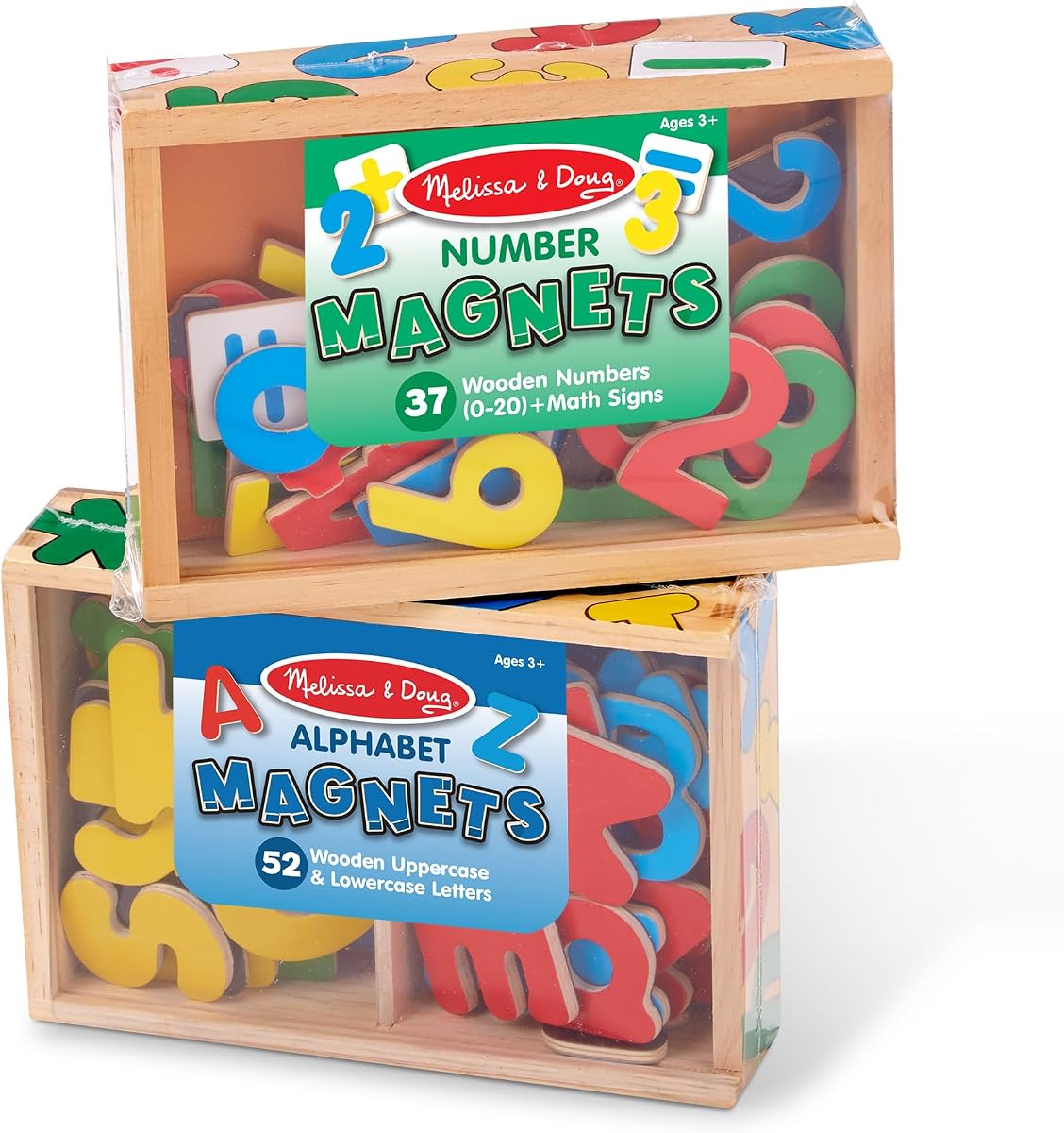 Deluxe Magnetic Letters and Numbers Set – 89 Wooden Alphabet Magnets & Numbers, Educational Learning Toys for Preschool Kids Ages 3+
