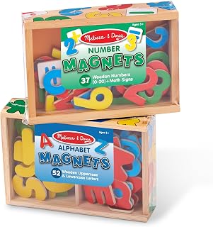 Deluxe Magnetic Letters and Numbers Set – 89 Wooden Alphabet Magnets & Numbers, Educational Learning Toys for Preschool Kids Ages 3+