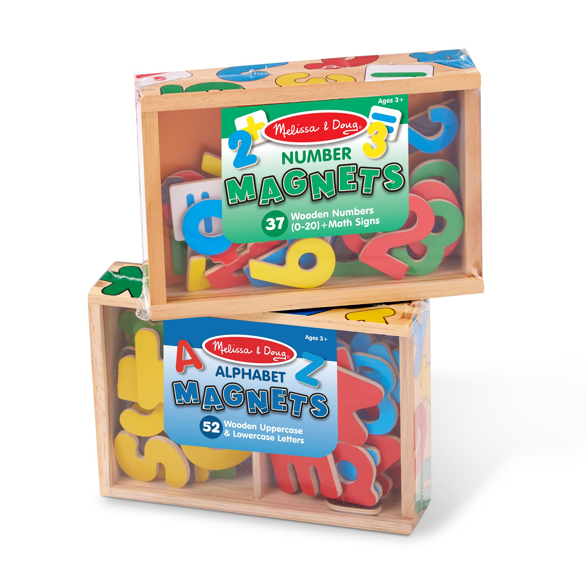 Melissa & Doug Deluxe Magnetic Letters and Numbers Set – 89 Wooden Alphabet Magnets & Numbers, Educational Learning Toys for Preschool Kids Ages 3+ No Size Bundle: Alphabet and Numbers