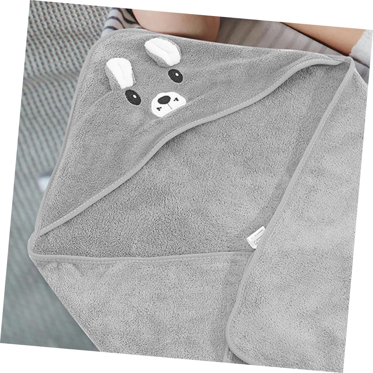 Lot de 2 Serviettes de Bain à Capuche pour Bébé, Serviettes en Coton Ultra-Doux, Grosse Taille Absorbante, Couleurs Blanche et Grise, Cape de Bain pour -né et Tout-Petit