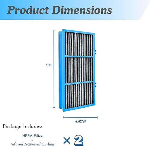 Miniatura 3 de Nispira Total Air True HEPA + filtro de carbón activado infundido de repuesto compatible con Holmes AER1 HAPF30AT Purificador de aire total para