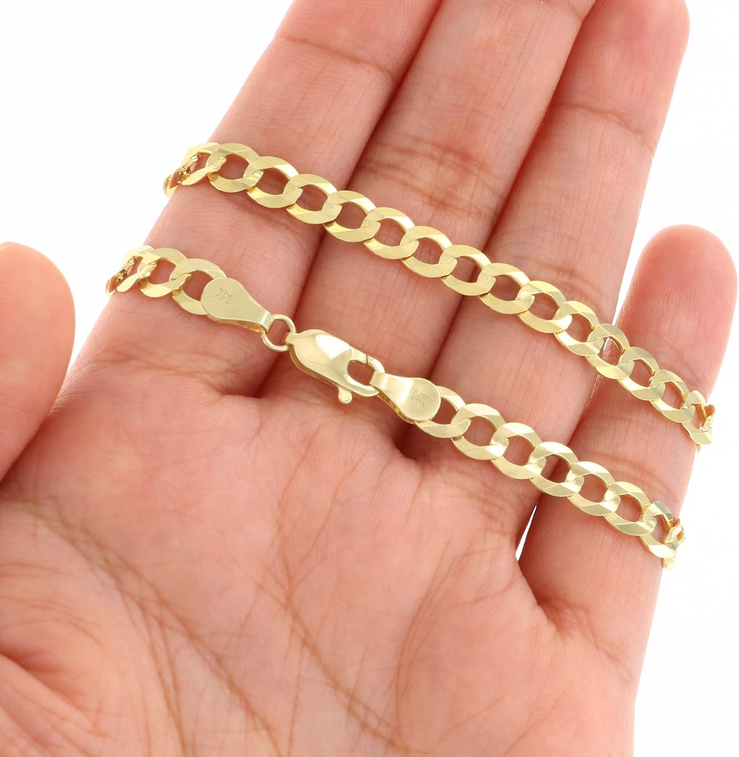 Nuragold 14k Real Yellow Gold Solid Cuban Curb Link 6mm Chain Necklace (16"-30") Italian Jewelry for Men - Image 8