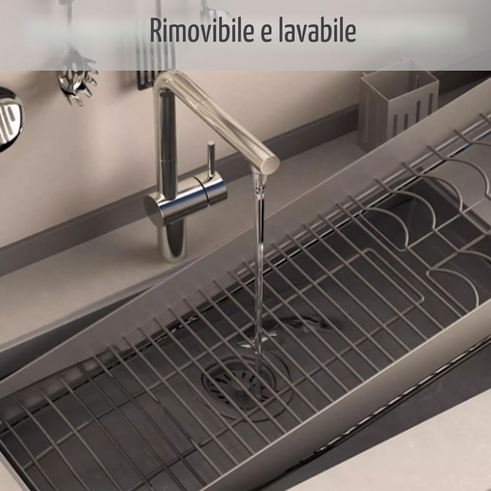 Scolapiatti da Parete in Acciaio inoxs,Scolapiatti da Cucina di Grande capacità,Scaffale per Stoviglie con Scolapiattis,Salvaspazio,per Piatti,Ciotole,Tazze,cucchiai e forchette