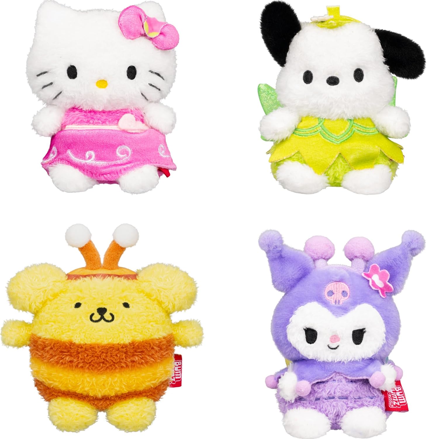 BumBumz 4.5-inch Hello Kitty®and Friends FairyGardenBumz 4-Pack - Hello Kitty® & Pochacco™ Fairies, Kuromi™ Butterfly, Pompompurin™ Bumble Bee - 3+