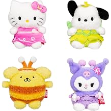 BumBumz 4.5-inch Hello Kittyand Friends FairyGardenBumz 4-Pack - Hello Kitty & PochaccoTM Fairies, KuromiTM Butterfly, PompompurinTM Bumble Bee - 3+