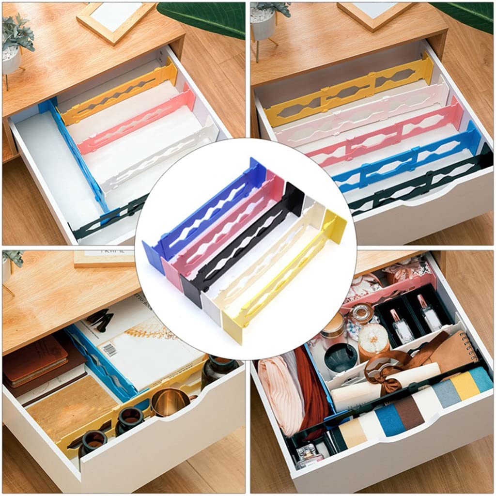 Divisori per cassetti Regolabili in plastica da 4 Pezzi Organizer Retrattile Stretch Storage Partition Board Multiuso DIY Home Office (3)