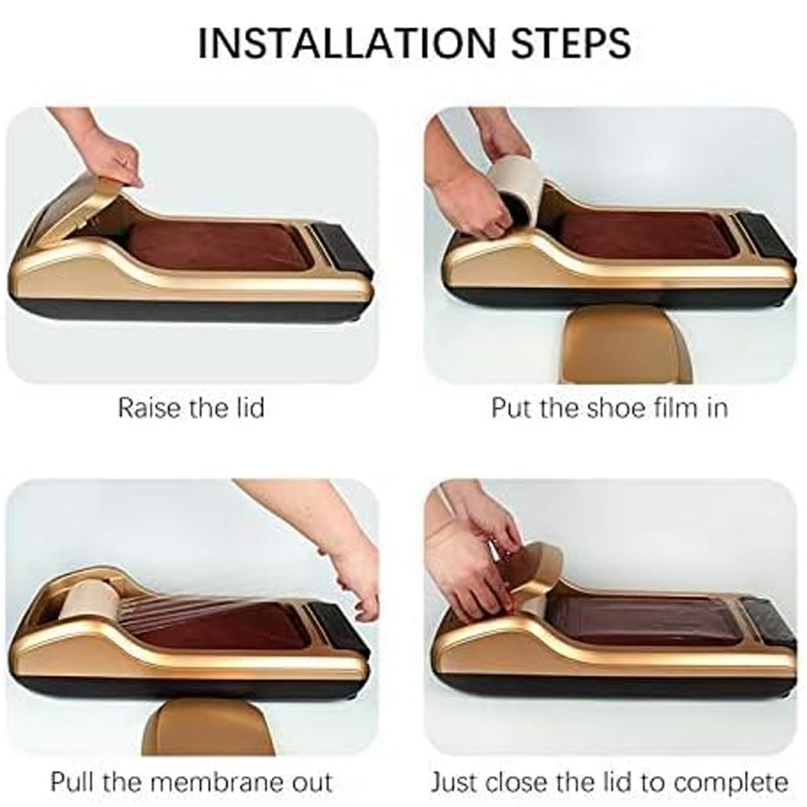 MRKU Dispensador automático de cubrezapatos, Impermeable y Antideslizante, Incluye 1 Rollo de cubrezapatos, admite hasta 600 Rollos, Ideal