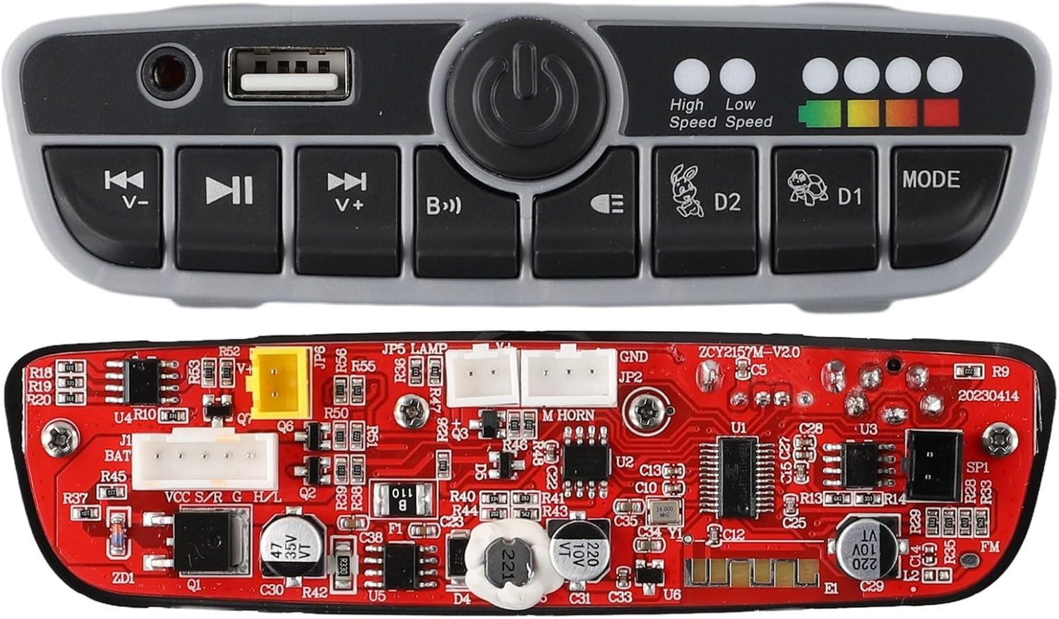 ZCY2157M Central Control Board Car, 12V 24V Multifunctional Module with Music, Forward Reverse Supply, ABS Replacement (ZCY2157M 24V)