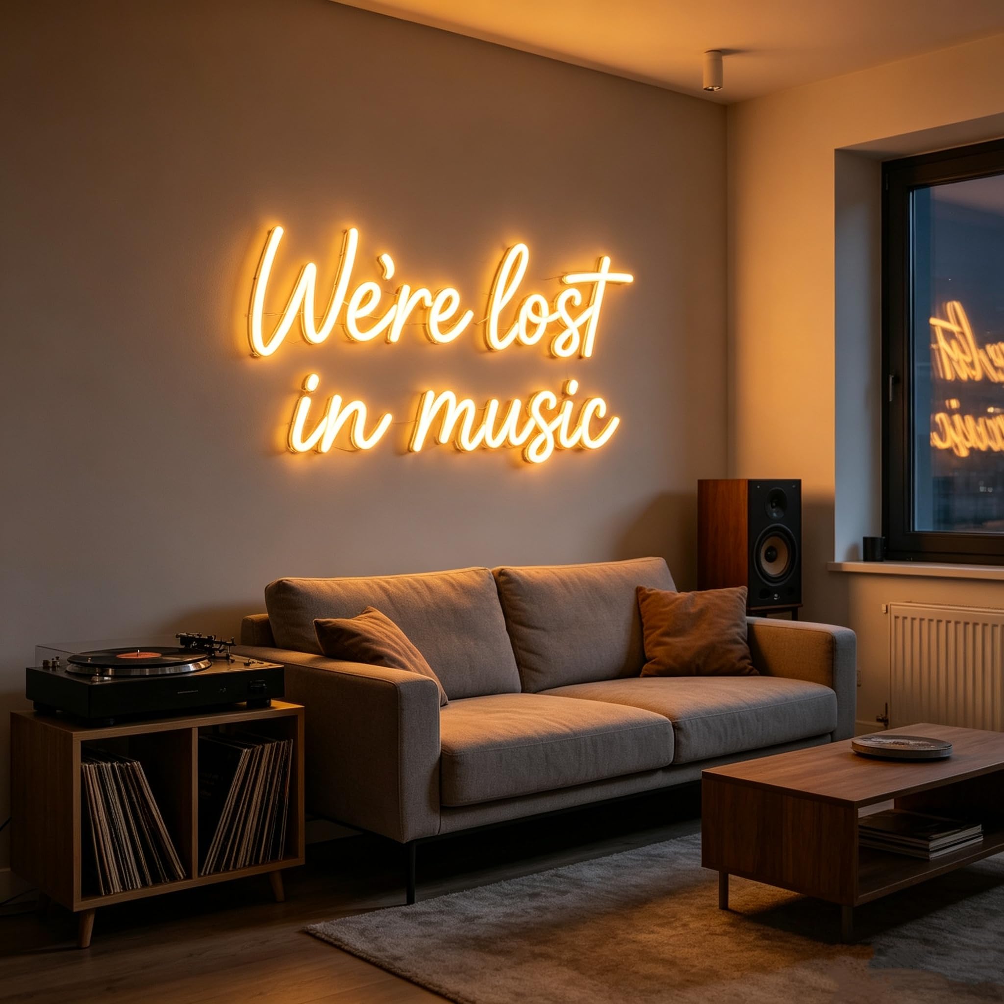 We're Lost In Music Insegna al neon dimmerabile bianco caldo LED neon lampada da parete alimentata USB segno luminoso per studio musicale, camera da letto, bar, sala registrazione, decorazione da