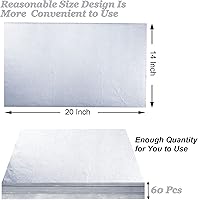 Vista 3 de 100 hojas de papel de seda plateado Artdly 12 x 20 pulgadas, papel de regalo plateado a granel para bodas, cumpleaños, proyectos DIY, envoltorios