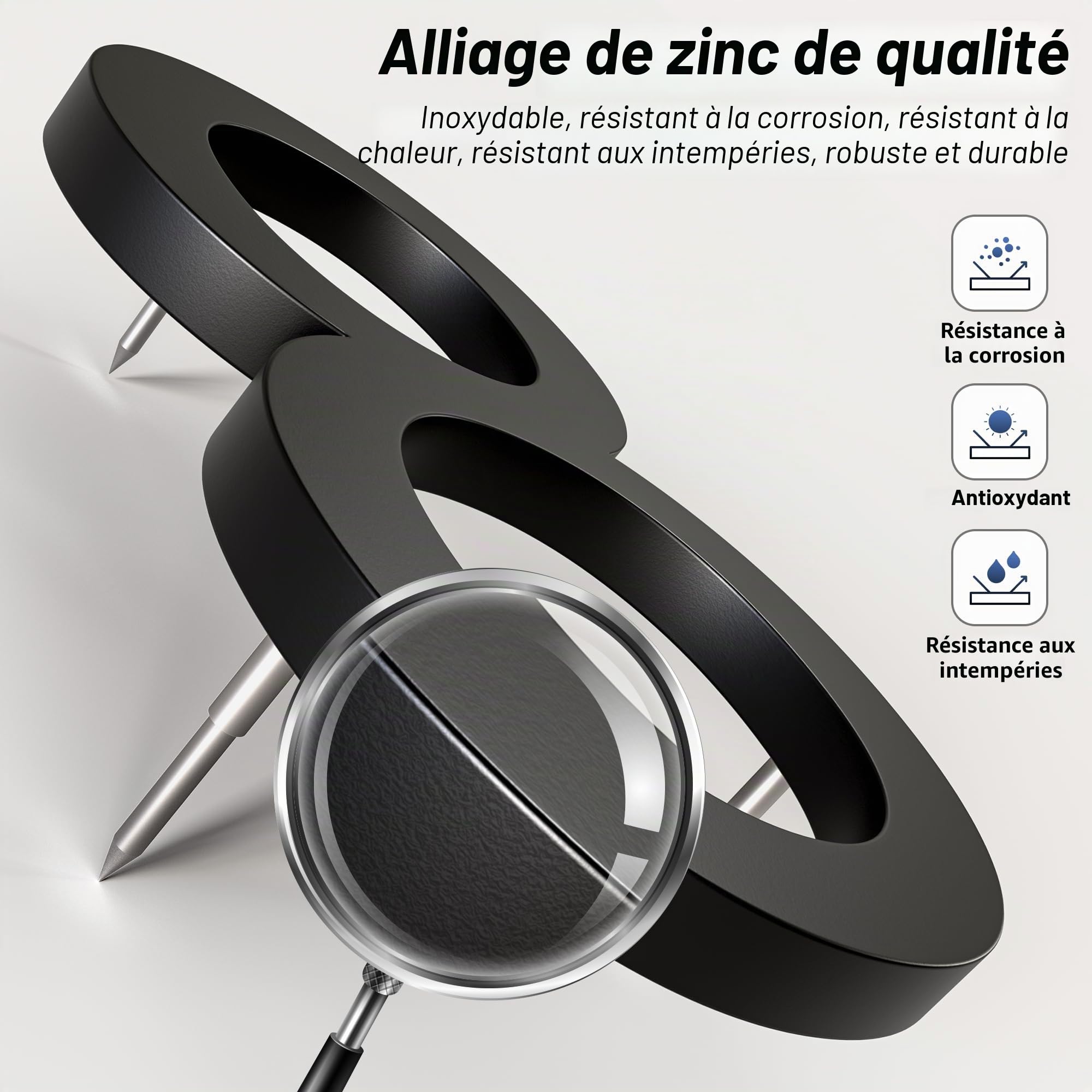 Numéro de Maison Chiffre Moderne Extérieur 17,50cm, Plaque Numéro de Noir Rue Metal Personnaliséeo de maison et Numéro de Boite aux Lettres pour Maison Appartement Hôtel Porte
